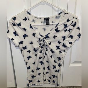 rue21 white butterfly top